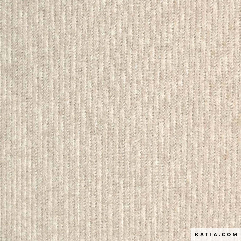 TEJIDO DE PUNTO ACANALADO Katia Ribbed Recycled Knit Almond
