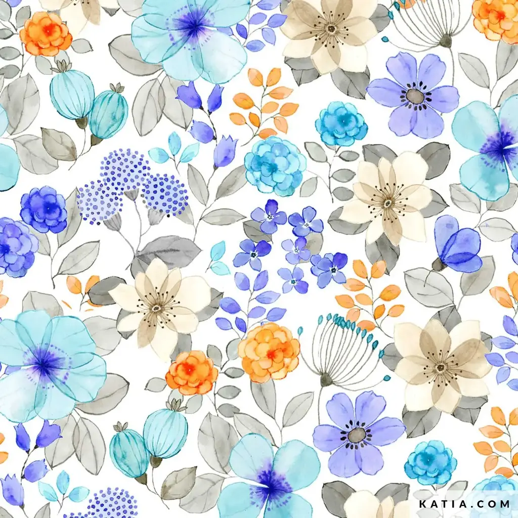 Tela de bañador estampada Hanami