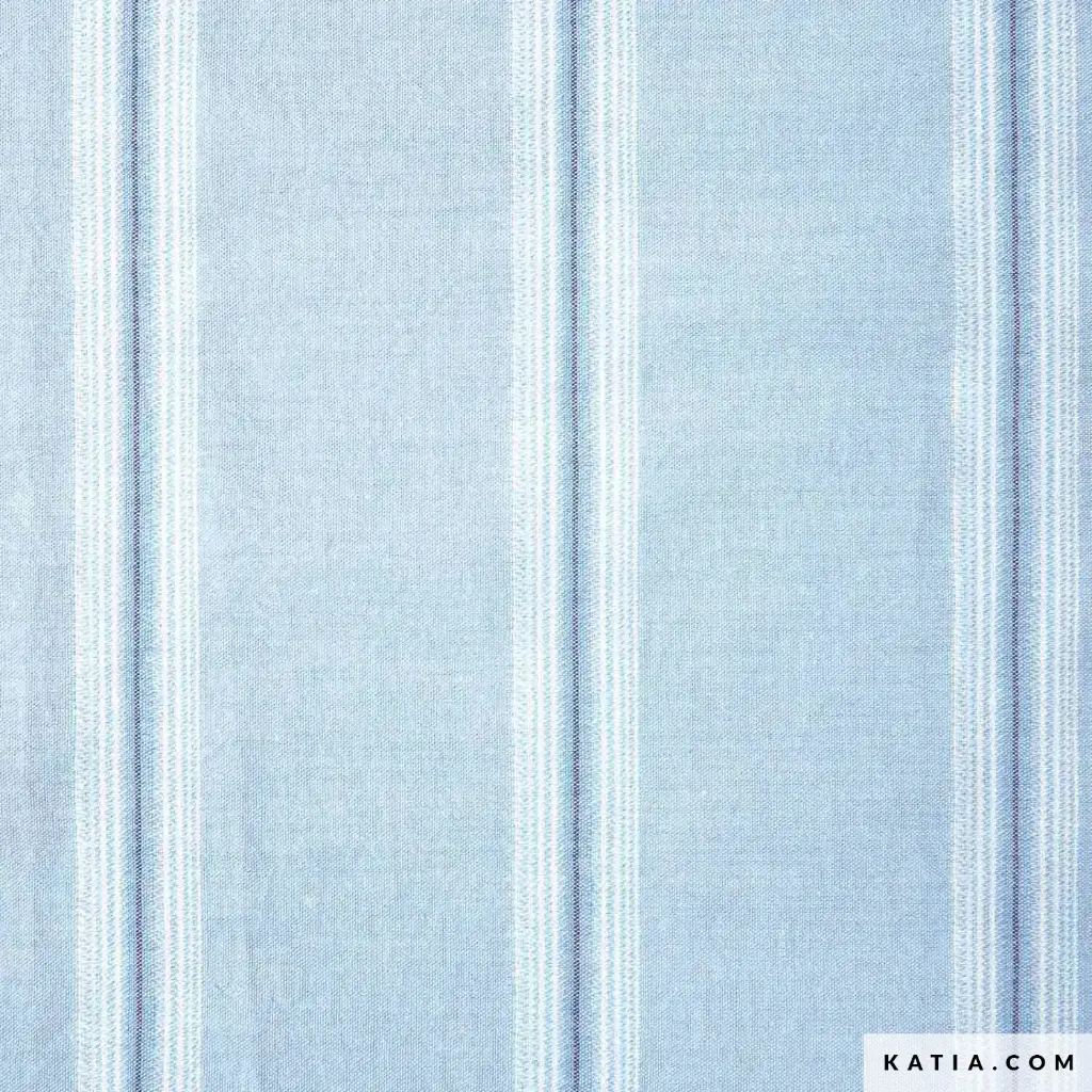 [ISC1 2072-3] Algodon Ice Cream Stripes Cotton Katia (3 colores) (Azul)