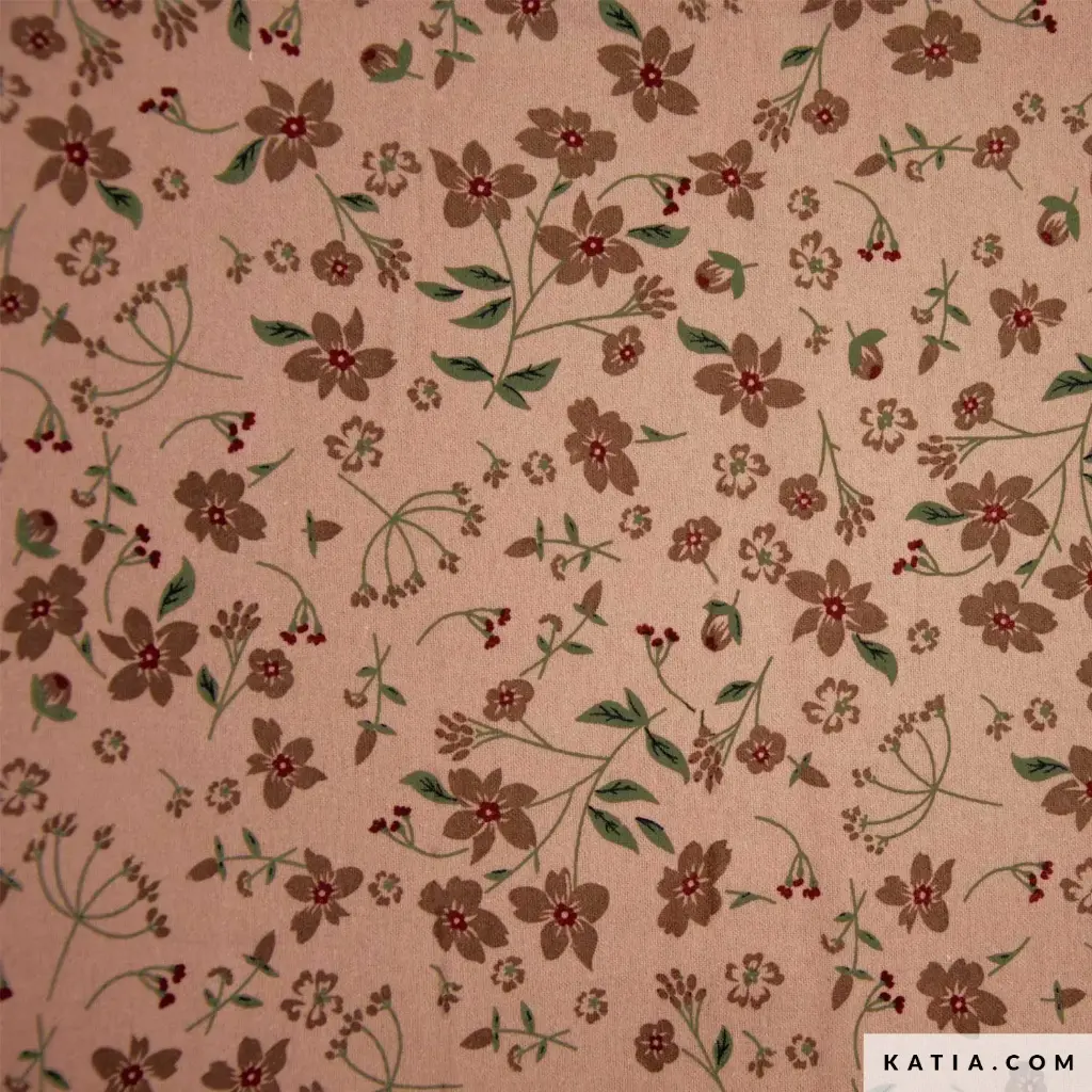 Flannel Cotton Print franela de algodón Green Utopia Flowers 