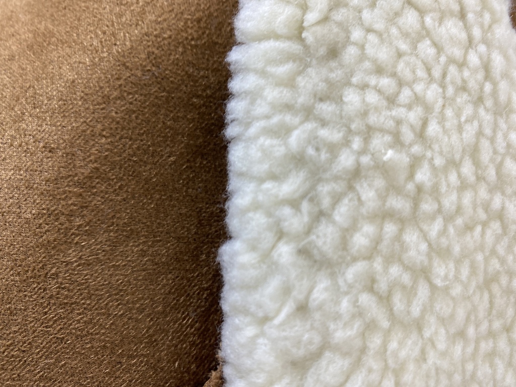 [2215-3 SHERPA BONDED SUEDE Cinnamon] TELA DE ANTELINA Katia DE DOBLE CARA CON BORREGUITO Camel / Negro (Camel)