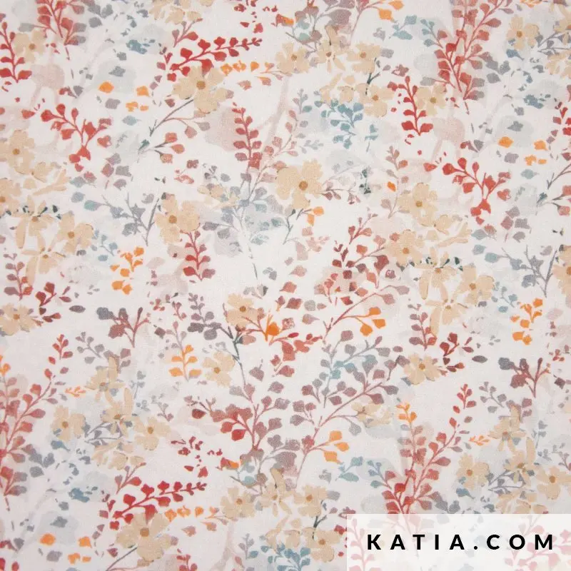 [Katia PAW 234] Poplin AW Green Utopia. Popelin estampado