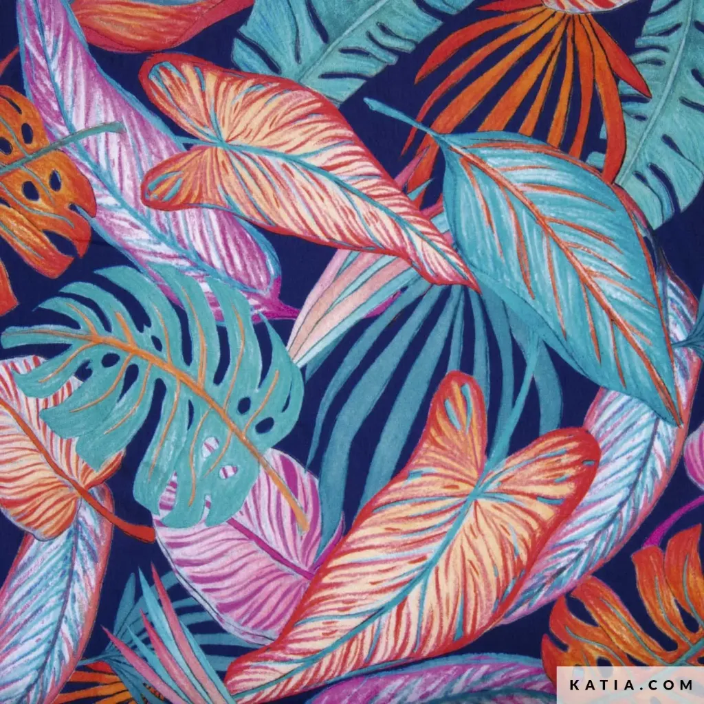 [2288-2 Rayon Print Voile Tortoise Leaves] RAYON PRINT VOILE 2288 / Viscosa Estampada (2288-2  Tortoise Leaves)