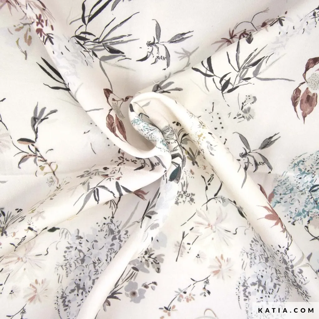 Rayon Satin Orient Express Flowers