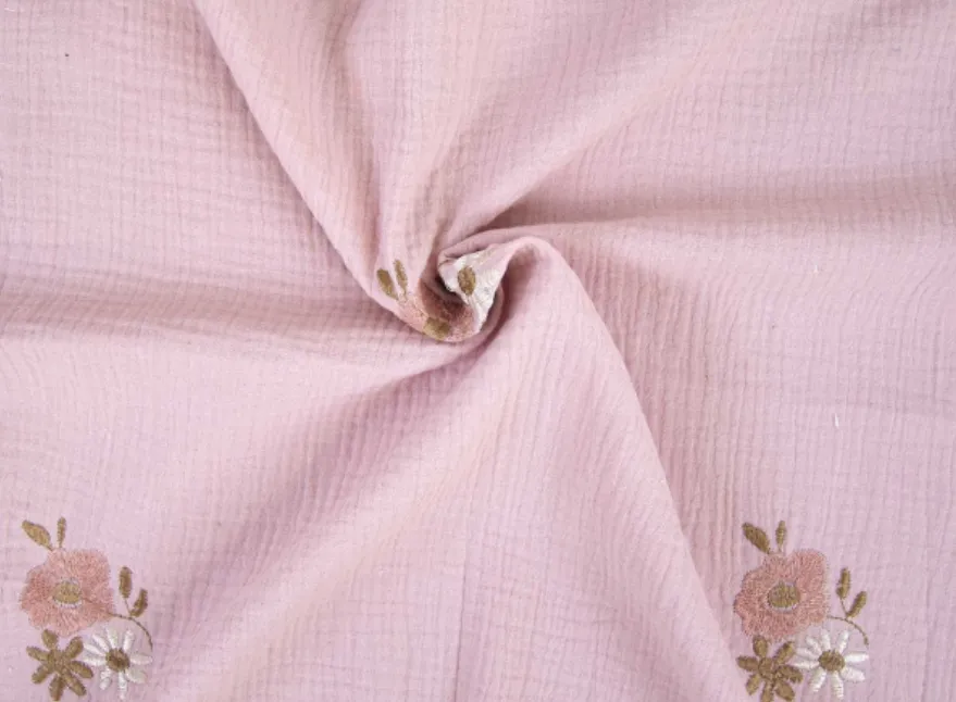 Mousseline Embroidery Autum Flowers