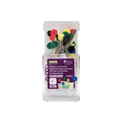 [C9806] Alfileres numerados con adhesivos - 0,55 x 45,5 mm 60 unidades