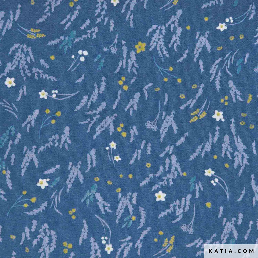 Tela Denim Print Happy florist flower