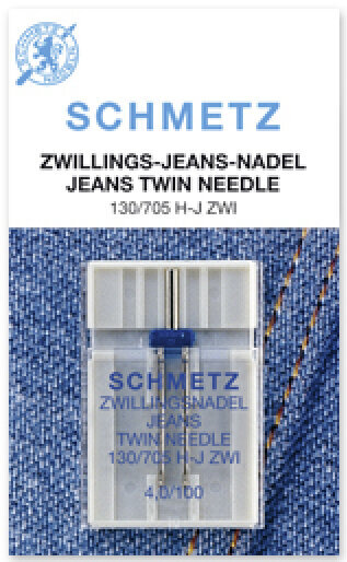 [705HJ 100ZWI40] (Twin Denim / Jeans, Size: 4.0/100) Schmetz Sewing Machine Twin Needles